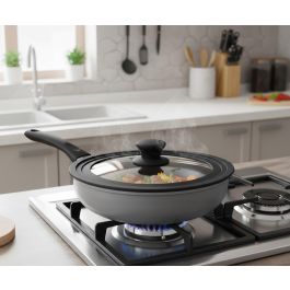 Quttin Tapa para Sartén de Vidrio con Borde de Goma, Compatible con 18, 20 y 22 cm (12 Unidades)