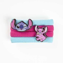 Cerdá Set de 4 Coleteros para Pelo Infantil de Stitch Multicolor - Accesorios Disney para Niñas +3 Años - 8x12.5x1 cm