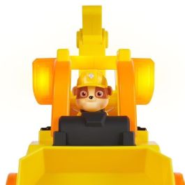 Spin Master 6068074 PAW Patrol Rubble Vehículo Construcción Bark Yard Deluxe Bulldozer con Figura, Luces y Sonidos, Edad +3 años