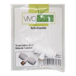 Vivo Verde Conexión T de Nebulización 1/4" con Tobera Incluida, Material Polietileno Anti UV