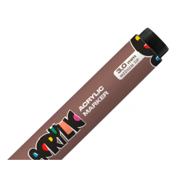 Liderpapel Rotulador Acrílico Base Agua para Todo Tipo de Superficie, Punta Redonda 3 mm, Marrón