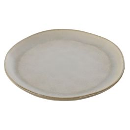 DKD Home Decor Plato Horeca Gres Esmaltado Beige y Azul 20.6 x 2 x 20.6 cm (6 Unidades) Apto Horno Microondas Lavavajillas