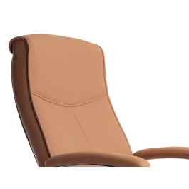 Q-connect Silla de Escritorio Modelo Ena Simil Piel Base Metálica Crema [530x800x520 mm]
