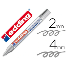 Edding Rotulador 750 Punta Fibra Plata Punta Redonda 2-4 mm Marcador Permanente Opaco Precio: 32.49999984. SKU: B13QWM9C4B