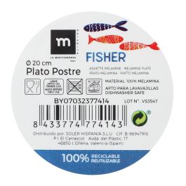 Plato Postre Melamina Brillo Fisher 20 cm La Mediterranea (24 Unidades) Plato Postre Melamina Brillo Fisher 20 cm La Mediterranea (24 Unidades)