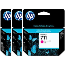 HP Cartucho Ink-Jet Magenta n 711 para HP DesignJet T120/T520, Original, Pack 3, rendimiento 1000 páginas