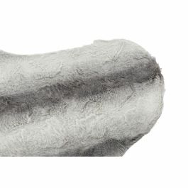 DKD Home Decor Alfombra Alpino Animal Print Textil Poliéster 550 gsm Gris Blanco 150 x 160 cm