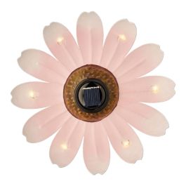 Figura luz solar metalica con forma de flor ø14 x 4 cm colores surtidos