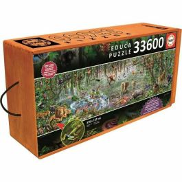 Educa Puzzle The Wild Life 33600 Piezas - Rompecabezas Gigante de 570 x 157 cm en Caja de Madera (a partir de 12 años)