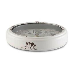 Reloj de Pared Versa Antiques Blanco Acero Vintage 4,5 x 28 x 22 cm Reloj de Pared Versa Antiques Blanco Acero Vintage 4,5 x 28 x 22 cm