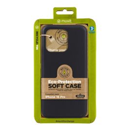Muvit Funda Recycletek para Apple iPhone 16 - Material 100% Reciclado, Protección contra Arañazos y Golpes