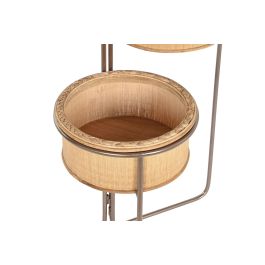 DKD Home Decor Macetero Tropical Marron Negro Bambu Hierro 42 x 79 x 55 cm