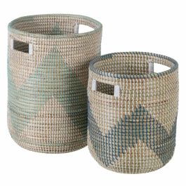 Juego de Cestos 38 x 38 x 50 cm Natural Gris Fibra natural (2 Piezas) Precio: 74.50000008. SKU: S8801749