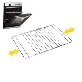Sauvic Rejilla para Horno Cromada Extensible de Acero Inoxidable 38.5 cm hasta 55 x 31.5 cm