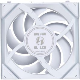 Lian Li UNI FAN SL Wireless LCD 120 ARGB (Pack de 3 Ventiladores, 120 mm, Aspas Invertidas, Control Inalámbrico 2.4GHz, Pantalla Personalizable, Blanco)