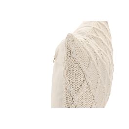 DKD Home Decor Pack de 2 Cojines Boho de Algodón Crudo 30x50 cm, Hechos a Mano, con Cremallera y Relleno de 380g