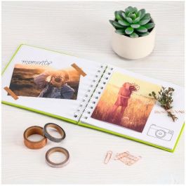 Hama 7154 - Álbum de Fotos Fine Art Espiral, Burdeos, 18.5x15 cm, 30 Páginas Blancas, Capacidad 30 Hojas