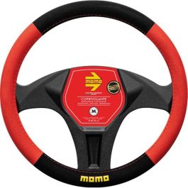 Momo MOMLSWC0EAMRB Funda Volante Easy Microfibra Rojo-Negro 38-39 cm Deportivo Universal Agarre Firme y Confort