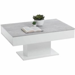 FMD 4029494116864 Mesa de centro bicolor con tapa corrediza gris hormigón y blanco brillante L100 x H46,1 x D65 cm Fabricada en Alemania Precio: 161.49999954. SKU: B19T7C7X73