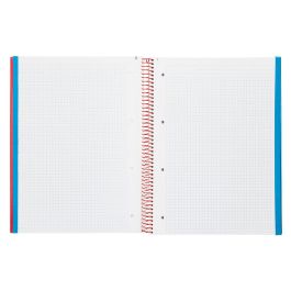 Cuaderno Espiral Liderpapel A4 Micro Jolly Tapa Forrada 140H 75 gr Cuadro 5 mm 5 Bandas 4 Taladros Color Rojo