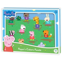 Deqube Puzzle De Madera Peppa Pig Colores Para Niños +2 Años Motricidad Fina Aprendizaje