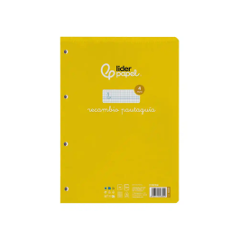 Liderpapel Recambio A4 Pautado Guía 100 Hojas 75gr Cuadriculado Pautado 4mm Con Margen 4 Taladros