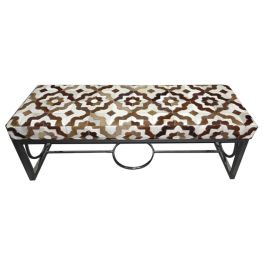 DKD Home Decor Descalzadora Blanco Marron Claro Piel Acero Rombos 41 x 44 x 122 cm Precio: 186.49999951. SKU: S3040370