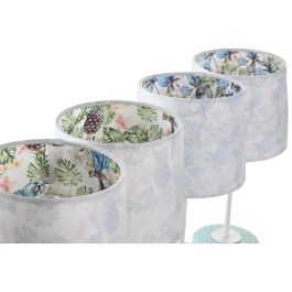 DKD Home Decor Lámpara de Sobremesa Tropical de Cerámica y Poliéster Multicolor 16x33x16 cm E14 Pack 4 Unidades Surtidas