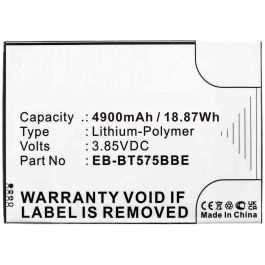CoreParts Battery for Samsung Tablet 18.87Wh Li-Polymer 3.85V 4900mAh, Black for Galaxy Tab Active 3, Galaxy Tab Active 3 8.0, Galaxy Tab Active 3 8.0 2020, SM-T570, SM-T575, SM-T575N Precio: 25.4999998. SKU: B1JVA83Y4K