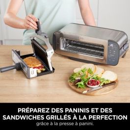 Ninja ST202EU Tostadora 3 en 1 con Parrilla y Sandwichera Foodi, 7 niveles de tostado, para Panini, Bagels y Pizza