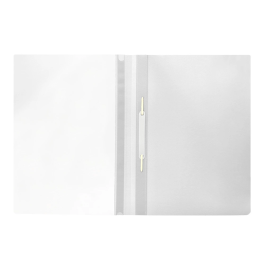 Q-connect Carpeta Dossier Fastener Plástico DIN A4 Blanco PVC Transparente