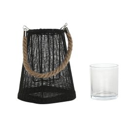 Portavela Alpino DKD Home Decor Negro Natural 19 x 22 x 19 cm (2 Unidades)