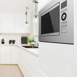 Cecotec 01382 Microondas Encastrable con Grill, 20L, 800W, Acero Inoxidable, 8 Funciones, Descongelación Rápida