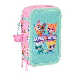 Plumier Triple SuperKitties Rosa Turquesa 12,5 x 19,5 x 5,5 cm 37 Piezas Precio: 15.49999957. SKU: B17XTAVVLF