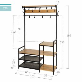 Perchero con Balda Max Home Acero Melamina Aglomerado Minimalista 102 x 180 x 40 cm
