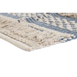 DKD Home Decor Alfombra Boho Azul Blanco 160 x 2 x 230 cm Algodon