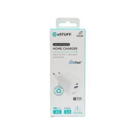 eSTUFF Cargador INFINITE USB-C EU PD 67W GaN - 98% Plástico Reciclado - Blanco para Smartphones y Tablets