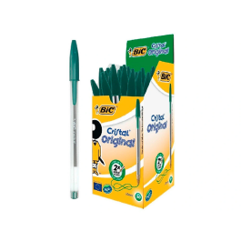 Bic Bolígrafo Cristal Original Tinta Verde Unidad Punta 1 mm Trazo 0.4 mm