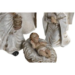 DKD Home Decor Nacimiento Navidad Tradicional, Set 8 Figuras de Resina Blanca 6 x 19 x 8 cm