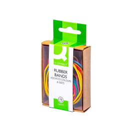 Q-connect Gomillas elásticas colores caja de 15 gr, surtidas nº 8 y nº 4