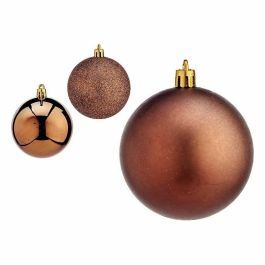 Set de Bolas de Navidad Marrón Plástico Ø 7 cm (36 Unidades) Set de Bolas de Navidad Marrón Plástico Ø 7 cm (36 Unidades)