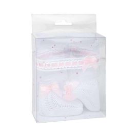Set calcetines blanco/rosa con cinta para la cabeza Set calcetines blanco/rosa con cinta para la cabeza