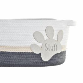 Juego de Cestas DKD Home Decor Blanco Gris Crema 60 x 31 x 25 cm 3 Piezas