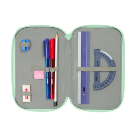 Estuche Escolar con Accesorios Disney Princess Bloom Rosa Aguamarina 12,5 x 19,5 x 5,5 cm 37 Piezas