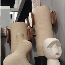 DKD Home Decor Jarron Urban Papel Mache Mango Crudo Marron 15 x 35.5 x 22 cm