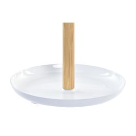 DKD Home Decor Espejo Scandi Blanco Natural Bambú PS 17 x 17 x 31 cm