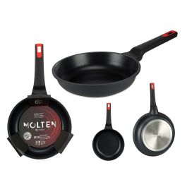 Kinvara Sartén 26 cm al fundido, full induction, libre de PFOA y BPA, antiadherente, apta para gas, electricidad, vitrocerámica, inducción y lavavajillas (6 Unidades)