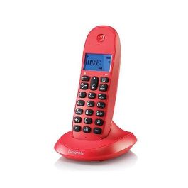 Motorola C1001 Teléfono DECT Inalámbrico con Identificador de Llamadas, Color Cereza