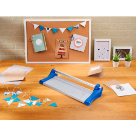 Q-connect Cizalla Metálica de Rodillo de 32 cm con Base de Aluminio para Cortes Precisos