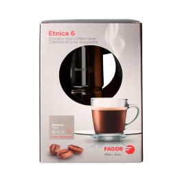 Cafetera etnica 6 tazas acero inoxidable 18/10 fagor